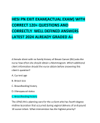   HESI PN EXIT EXAM(ACTUAL EXAM) WITH CORRECT 120+ QUESTIONS AND CORRECTLY  WELL DEFINED ANSWERS LATEST 2024 ALREADY GRADED A+ 