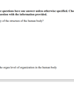 ANATOMY AND PHYSIOLOGY MODULE 1 COMPLETE  QUESTIONS WITH VERIFIED ANSWERS GRADED A+