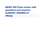 NEIEP 400 Final review with questions and answers ALREADY GRADED A+ //Neiep     