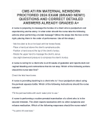 CMS ATI RN MATERNAL NEWBORN PROCTORED 2024 EXAM (BRAND NEW!!) QUESTIONS AND CORRECT DETAILED ANSWERS ALREADY GRADED A+