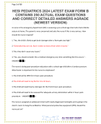 HESI PEDIATRICS 2024 LATEST EXAM FORM B CONTAINS 250 ACTUAL EXAM QUESTIONS AND CORRECT DETAILED ANSWERS AGRADE (NEWEST VERSION)