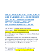 NAB CORE EXAM ACTUAL EXAM 200 QUESTIONS AND CORRECT DETAILED ANSWERS WITH RATIONALES|ALREADY GRADED A+|BRAND NEW!