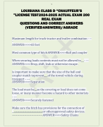 LOUISIANA CLASS D “CHAUFFEUR’S  ”LICENSE TEST 2024-2025 ACTUAL EXAM 200  REAL EXAM  QUESTIONS AND CORRECT ANSWERS  (VERIFIED ANSWERS)/AGRADE
