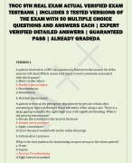 TNCC 9TH REAL EXAM ACTUAL VERIFIED EXAM  TEST BANK | INCLUDES 3 TESTED VERSIONS OF  THE EXAM WITH 50 MULTIPLE CHOICE  QUESTIONS AND ANSWERS EACH | EXPERT  VERIFIED DETAILED ANSWERS | GUARANTEED  PASS | ALREADY GRADED A