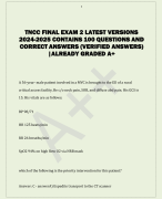 TNCC FINAL EXAM 2 LATEST VERSIONS  2024-2025 CONTAINS 100 QUESTIONS AND  CORRECT ANSWERS (VERIFIED ANSWERS)  |ALREADY GRADED A+ 