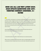 BIOD 151 ALL LAB TEST LATEST 2024- 2025 UPDATE QUESTIONS AND 100%  VERIFIED CORRECT ANSWERS /A+  RATED