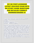 301 NC POST-LICENSING  LATEST 2024/2025 EXAM WITH  300 STUDY GUIDE QUESTIONS  AND DETAILED CORRECT  ANSWERS/GRADED A+
