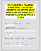 ITE 152 EXAM 2, PRACTICE  EXAM AND STUDY GUIDE  NEWEST 2024 ACTUAL EXAM  300 QUESTIONS AND CORRECT  DETAILED ANSWERS/RATED 5  STARS