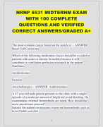 NRNP 6531 MIDTERNM EXAM  WITH 100 COMPLETE  QUESTIONS AND VERIFIED  CORRECT ANSWERS/GRADED A+