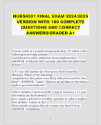 NURS6521 FINAL EXAM 2024/2025  VERSION WITH 100 COMPLETE  QUESTIONS AND CORRECT  ANSWERS/GRADED A+