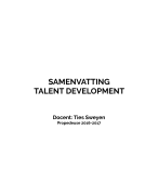 Samenvatting Talent Development