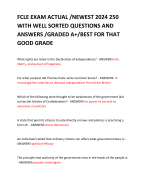FCLE EXAM ACTUAL /NEWEST 2024 250 WITH WELL SORTED QUESTIONS AND ANSWERS /GRADED A+/BEST FOR THAT GOOD GRADE