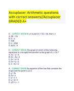 Accuplacer: Arithmetic questions with correct answers// AccuplacerGRADED A+     