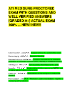 ATI MED SURG PROCTORED  EXAM WITH QUESTIONS AND  WELL VERIFIED ANSWERS  [GRADED A+] ACTUAL EXAM 100% ,,,,NEW!!NEW!!