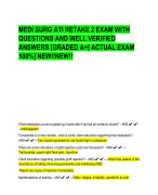 MEDI SURG ATI RETAKE 2 EXAM WITH  QUESTIONS AND WELL VERIFIED  ANSWERS [GRADED A+] ACTUAL EXAM  100%] NEW!!NEW!!