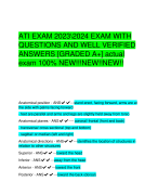 ATI EXAM 2023\2024 EXAM WITH  QUESTIONS AND WELL VERIFIED  ANSWERS [GRADED A+] actual  exam 100% NEW!!!NEW!!NEW!!