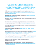 LEAD ABATEMENT SUPERVISOR STATE TEST  NEWEST ACTUAL EXAM COMPLETE 120  QUESTIONS AND CORRECT DETAILED ANSWERS  (VERIFIED ANSWERS) ALREADY GRADED A+