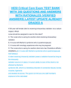 HESI Critical Care Exam TEST BANK WITH 350 QUESTIONS AND ANSWERS WITH RATIONALES (VERIFIED ANSWERS) LATEST UPDATE ALREADY GRADED A