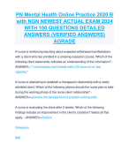 PN Mental Health Online Practice 2020 B with NGN NEWEST ACTUAL EXAM 2024  WITH 100 QUESTIONS DETAILED  ANSWERS (VERIFIED ANSWERS)  AGRADE
