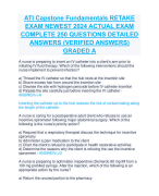 ATI Capstone Fundamentals RETAKE  EXAM NEWEST 2024 ACTUAL EXAM  COMPLETE 250 QUESTIONS DETAILED  ANSWERS (VERIFIED ANSWERS) GRADED A