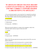 NU 650 EXAM 3 REGIS COLLEGE 2024-2025  LATEST EXAM WITH ALL 100 QUESTIONS  AND 100% CORRECT ANSWERS GRADED  A+(BRAND NEW!!)/ NU 650 EXAM 3