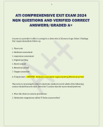 ATI COMPREHENSIVE EXIT EXAM 2024 NGN QUESTIONS AND VERIFIED CORRECT  ANSWERS/GRADED A+