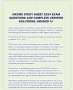 NRCME STUDY SHEET 2024 EXAM QUESTIONS AND COMPLETE VERIFIED  SOLUTIONS/GRADED A+