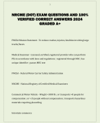NRCME (DOT) EXAM QUESTIONS AND 100%  VERIFIED CORRECT ANSWERS 2024  GRADED A+ 
