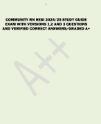 COMMUNITY RN HESI 2024/25 STUDY GUIDE  EXAM WITH VERSIONS 1,2 AND 3 QUESTIONS  AND VERIFIED CORRECT ANSWERS/GRADED A+