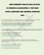 HESI COMMUNITY HEALTH 2024/25 EXAM  V2 (VERSION 2) GUARANTEED A+ TEST BANK  ACTUAL QUESTIONS AND ANSWERS, COMPLETE  100%