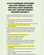 ATI LEADERSHIP EXAMS BUNDLE WITH ALL POSSIBLE QUESTIONS AND VERIFIED CORRECT ANSWERS/GRADED A+