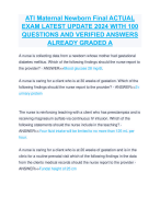 ATI Maternal Newborn Final ACTUAL  EXAM LATEST UPDATE 2024 WITH 100  QUESTIONS AND VERIFIED ANSWERS  ALREADY GRADED A