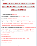 PATHFINDER HLZ ACTUAL EXAM 300 QUESTIONS AND VERIFIED ANSWERS 2024. A+ GRADED