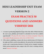 HESI LEADERSHIP EXIT EXAM VERSION 2 50 QUESTIONS AND ANSWERS 2024