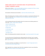 CRIME SCENE ANALYST IAI REVIEW EXAM 170 QUESTIONS AND  CORRECT ANSWERS A GRADE