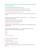 FIREFIGHTER 2 FINAL EXAM 370 QUESTIONS AND CORRECT ANSWERS  ALREADY GRADED A+