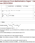 Mark Scheme Mock Paper (set1) Pearson Edexcel GCEALevel Mathematics  Pure Mathematics 2 (9MA0/02) (Latest Version