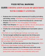 FOOD RETAIL MARKING GUIDECERTIFICATION EXAM 105 QUESTIONS WITH CORRECT ANSWERS