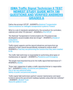 ISMA Traffic Signal Technician II TEST  NEWEST STUDY GUIDE WITH 190  QUESTIONS AND VERIFIED ANSWERS  GRADED A