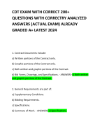 CDT EXAM WITH CORRECT 200+ QUESTIONS WITH CORRECTRY ANALYZED ANSWERS (ACTUAL EXAM) ALREADY GRADED A+ LATEST 2024 