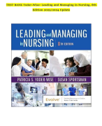 TEST BANK Leading and Managing in Nursing 8th Edition Yoder-Wise Test Bank Yoder-Wise: Leading and Managing Nursing, in   8th        Edition 2023/2024 Update