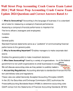 Wall Street Prep Accounting Crash Course Exam Latest  2024 | Confirmed Wall Street Prep Accounting Crash Course Exam  Update 2024 Questions and Correct Answers Rated A+ | Wall Street Prep Accounting Crash Course QuizExam with accurateSolutions ARanked 