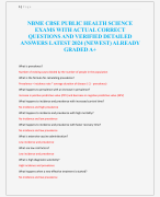 NBME CBSE PUBLIC HEALTH SCIENCE  EXAMS WITH ACTUAL CORRECT  QUESTIONS AND VERIFIED DETAILED  ANSWERS LATEST 2024 (NEWEST) ALREADY  GRADED A+