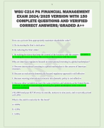 WGU C214 PA FINANCIAL MANAGEMENT  EXAM 2024/2025 VERSION WITH 150  COMPLETE QUESTIONS AND VERIFIED  CORRECT ANSWERS/GRADED A++