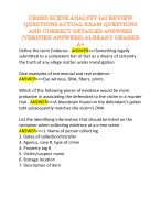 CRIME SCENE ANALYST IAI REVIEW QUESTIONS ACTUAL EXAM QUESTIONS AND CORRECT DETAILED ANSWERS (VERIFIED ANSWERS) ALREADY GRADED A+