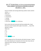 IEC 4TH YEAR FINAL ACTUAL EXAM QUESTIONS AND CORRECT DETAILED ANSWERS ALREADY GRADED A+ 100%.