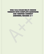 WGU C214 EXAM MULTI CHOICE  VERSION WITH COMPLETE QUESTIONS  AND VERIFIED CORRECT  ANSWERS/GRADED A++