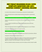 EMT FISDAP READINESS EXAM 4 WITH  COMPLETE QUESTIONS AND 100%  VERIFIED CORRECT ANSWERS/GRADED  A+