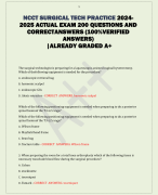 NCCT SURGICAL TECH PRACTICE 2024- 2025 ACTUAL EXAM 200 QUESTIONS AND  CORRECT ANSWERS (100%VERIFIED  ANSWERS)  |ALREADY GRADED A+