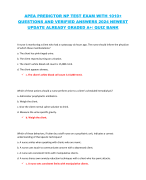 APEA PREDICTOR NP TEST EXAM WITH 1010+  QUESTIONS AND VERIFIED ANSWERS 2024 NEWEST  UPDATE ALREADY GRADED A+/ QUIZ BANK